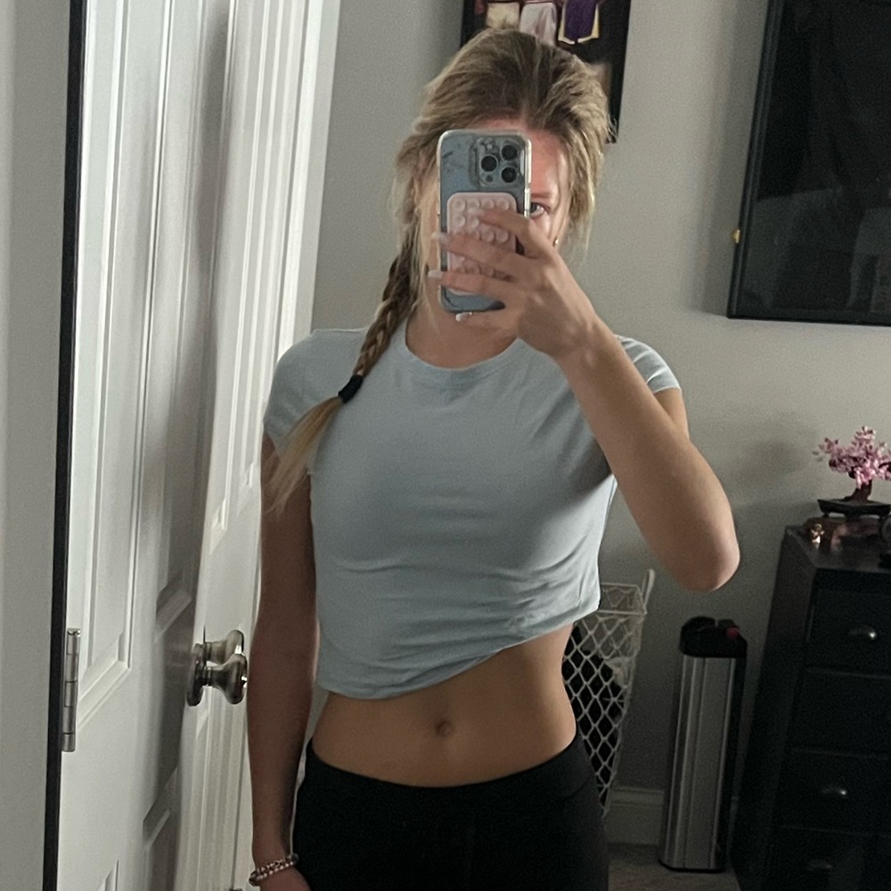 Blue crop t-shirt
